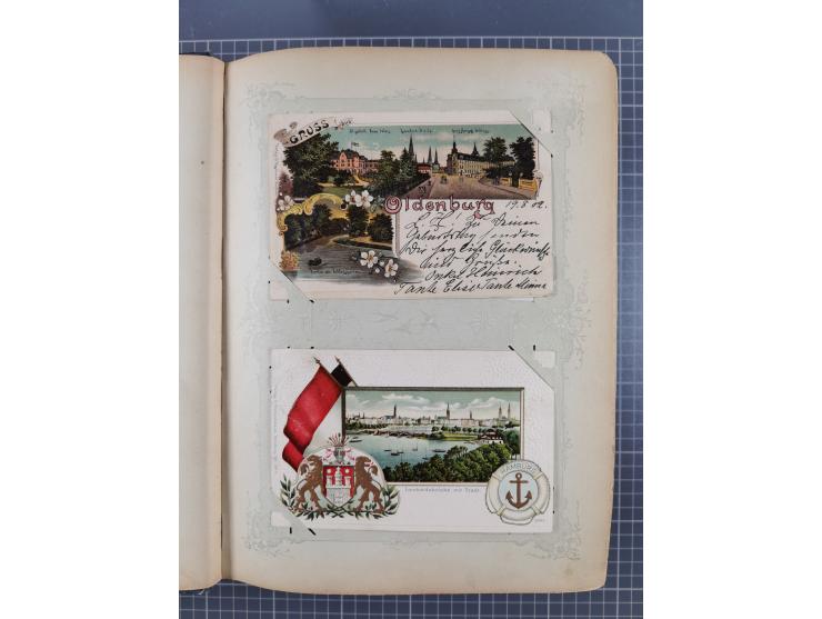 DEUTSCHLAND: 1898/1910, 370 Lithos, Topografie mit vielen besseren Ansichten, im alten Ansichtskartenalbum