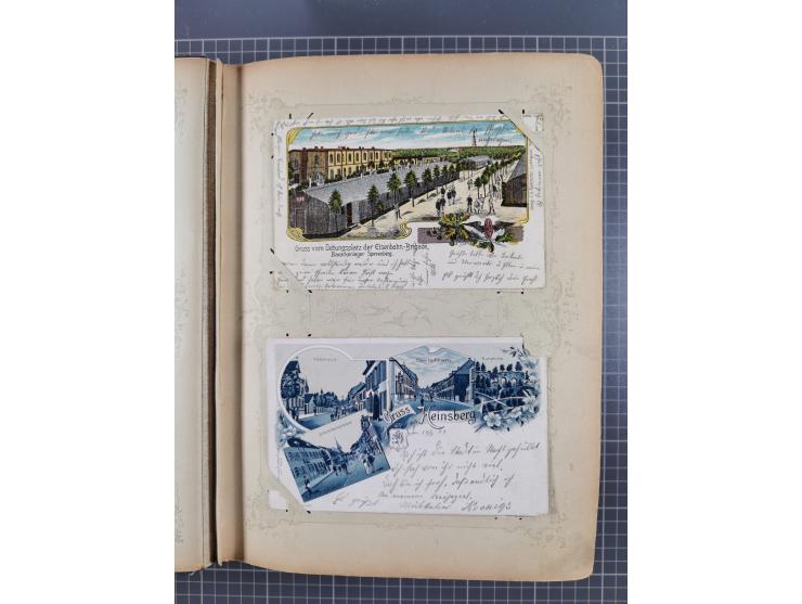 DEUTSCHLAND: 1898/1910, 370 Lithos, Topografie mit vielen besseren Ansichten, im alten Ansichtskartenalbum