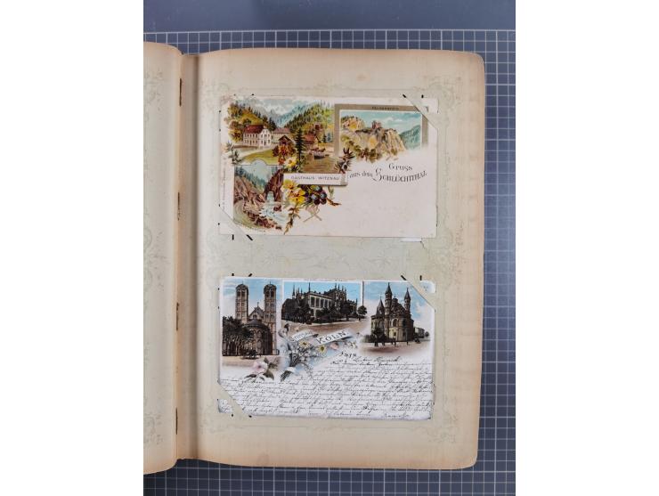 DEUTSCHLAND: 1898/1910, 370 Lithos, Topografie mit vielen besseren Ansichten, im alten Ansichtskartenalbum