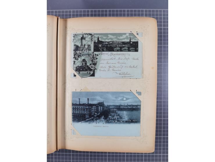 DEUTSCHLAND: 1898/1910, 370 Lithos, Topografie mit vielen besseren Ansichten, im alten Ansichtskartenalbum