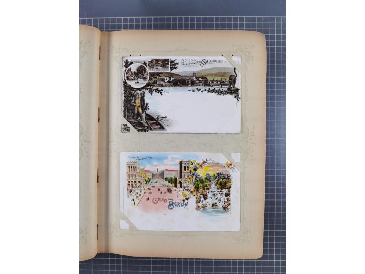 DEUTSCHLAND: 1898/1910, 370 Lithos, Topografie mit vielen besseren Ansichten, im alten Ansichtskartenalbum