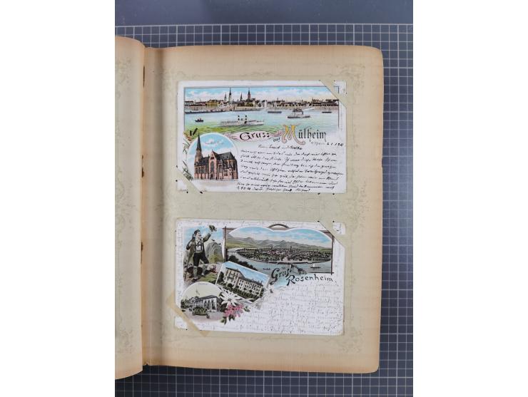 DEUTSCHLAND: 1898/1910, 370 Lithos, Topografie mit vielen besseren Ansichten, im alten Ansichtskartenalbum
