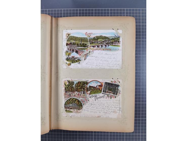 DEUTSCHLAND: 1898/1910, 370 Lithos, Topografie mit vielen besseren Ansichten, im alten Ansichtskartenalbum