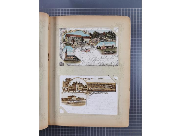 DEUTSCHLAND: 1898/1910, 370 Lithos, Topografie mit vielen besseren Ansichten, im alten Ansichtskartenalbum