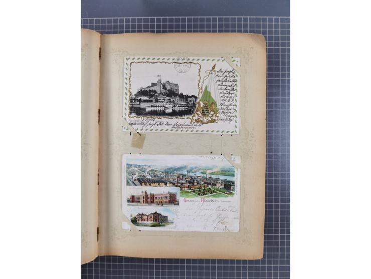 DEUTSCHLAND: 1898/1910, 370 Lithos, Topografie mit vielen besseren Ansichten, im alten Ansichtskartenalbum