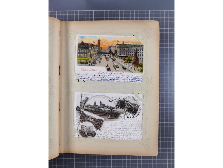 DEUTSCHLAND: 1898/1910, 370 Lithos, Topografie mit vielen besseren Ansichten, im alten Ansichtskartenalbum