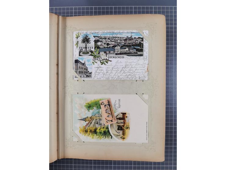 DEUTSCHLAND: 1898/1910, 370 Lithos, Topografie mit vielen besseren Ansichten, im alten Ansichtskartenalbum