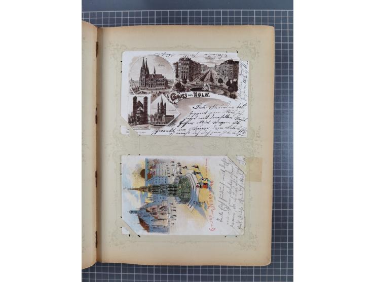 DEUTSCHLAND: 1898/1910, 370 Lithos, Topografie mit vielen besseren Ansichten, im alten Ansichtskartenalbum