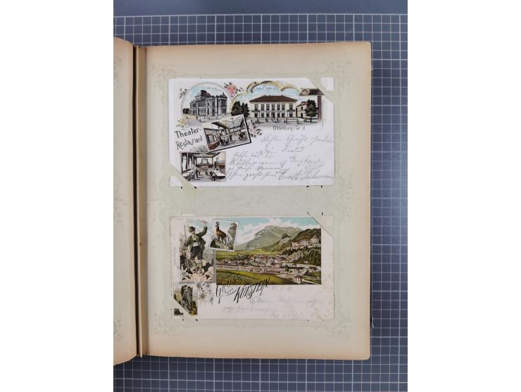 DEUTSCHLAND: 1898/1910, 370 Lithos, Topografie mit vielen besseren Ansichten, im alten Ansichtskartenalbum