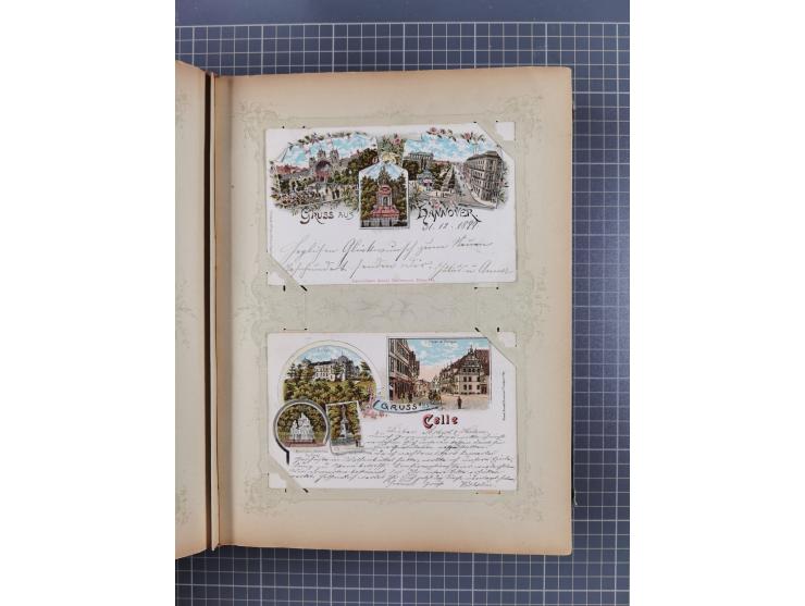 DEUTSCHLAND: 1898/1910, 370 Lithos, Topografie mit vielen besseren Ansichten, im alten Ansichtskartenalbum