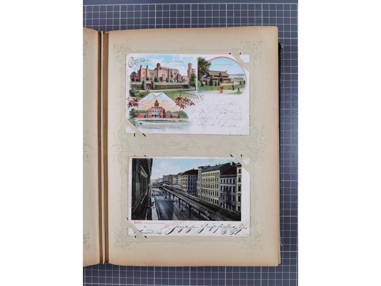 DEUTSCHLAND: 1898/1910, 370 Lithos, Topografie mit vielen besseren Ansichten, im alten Ansichtskartenalbum