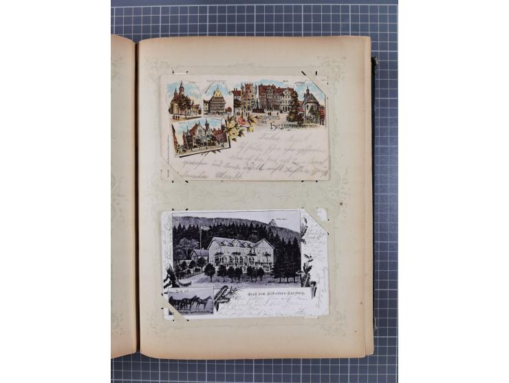 DEUTSCHLAND: 1898/1910, 370 Lithos, Topografie mit vielen besseren Ansichten, im alten Ansichtskartenalbum