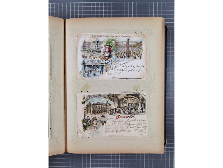 DEUTSCHLAND: 1898/1910, 370 Lithos, Topografie mit vielen besseren Ansichten, im alten Ansichtskartenalbum