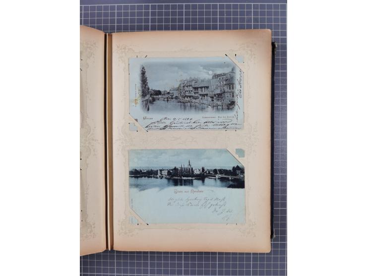 DEUTSCHLAND: 1898/1910, 370 Lithos, Topografie mit vielen besseren Ansichten, im alten Ansichtskartenalbum