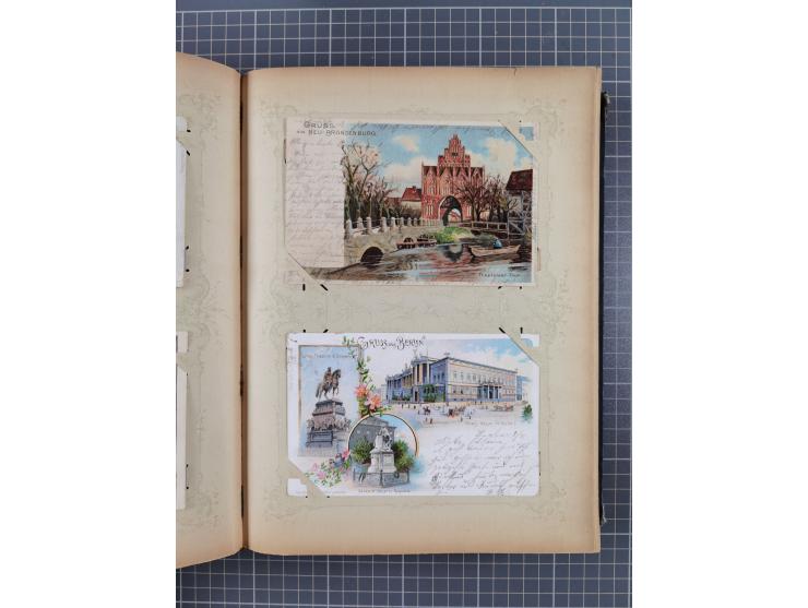 DEUTSCHLAND: 1898/1910, 370 Lithos, Topografie mit vielen besseren Ansichten, im alten Ansichtskartenalbum