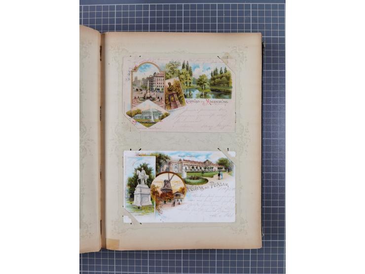 DEUTSCHLAND: 1898/1910, 370 Lithos, Topografie mit vielen besseren Ansichten, im alten Ansichtskartenalbum