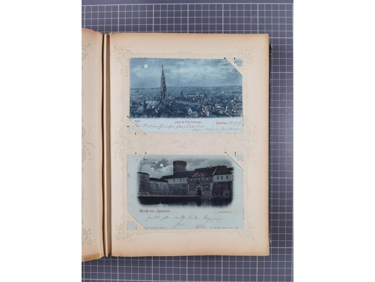 DEUTSCHLAND: 1898/1910, 370 Lithos, Topografie mit vielen besseren Ansichten, im alten Ansichtskartenalbum