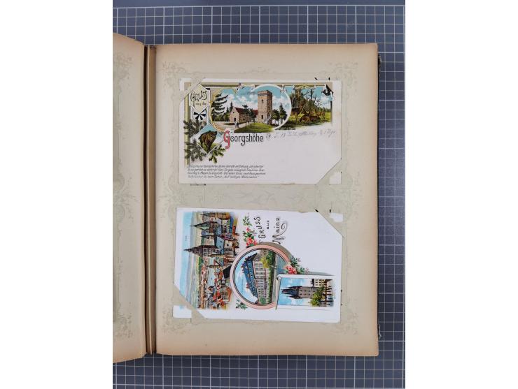 DEUTSCHLAND: 1898/1910, 370 Lithos, Topografie mit vielen besseren Ansichten, im alten Ansichtskartenalbum