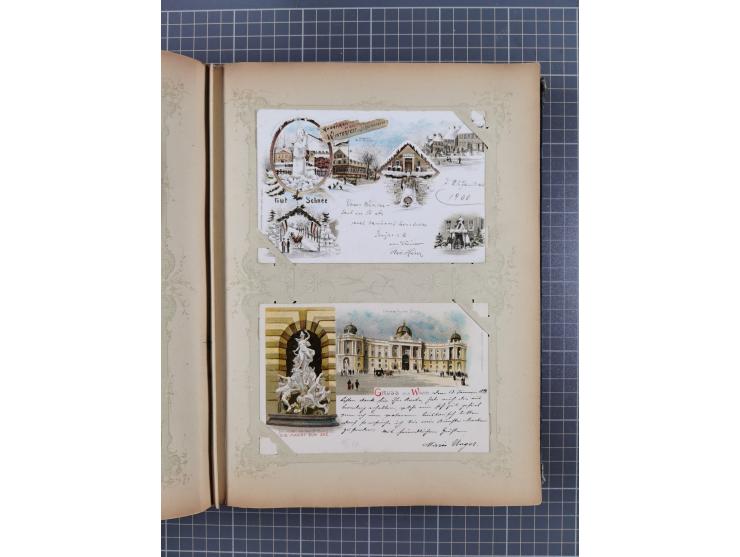 DEUTSCHLAND: 1898/1910, 370 Lithos, Topografie mit vielen besseren Ansichten, im alten Ansichtskartenalbum