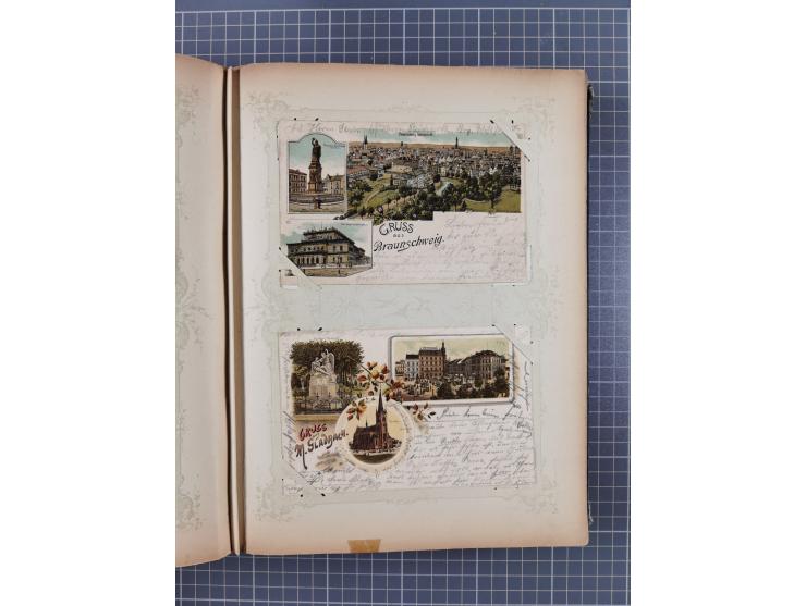 DEUTSCHLAND: 1898/1910, 370 Lithos, Topografie mit vielen besseren Ansichten, im alten Ansichtskartenalbum