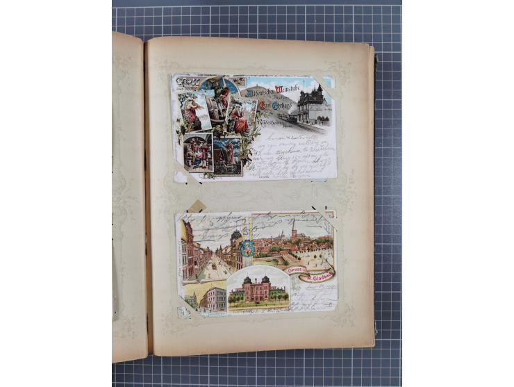 DEUTSCHLAND: 1898/1910, 370 Lithos, Topografie mit vielen besseren Ansichten, im alten Ansichtskartenalbum