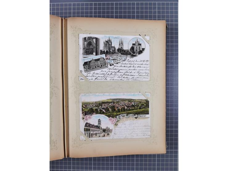 DEUTSCHLAND: 1898/1910, 370 Lithos, Topografie mit vielen besseren Ansichten, im alten Ansichtskartenalbum