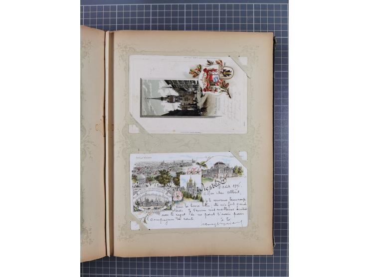 DEUTSCHLAND: 1898/1910, 370 Lithos, Topografie mit vielen besseren Ansichten, im alten Ansichtskartenalbum