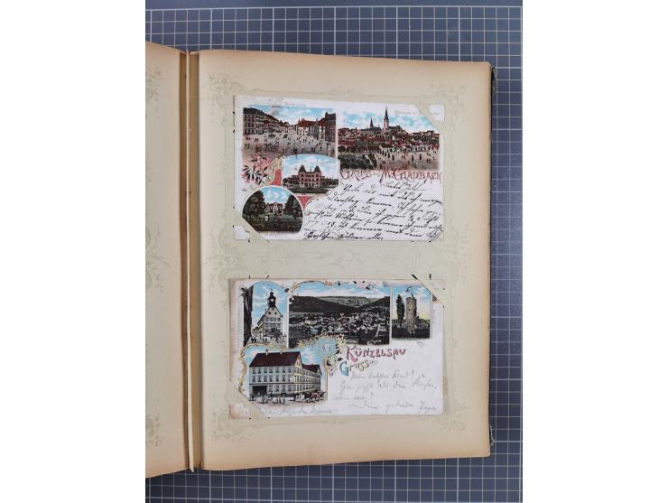 DEUTSCHLAND: 1898/1910, 370 Lithos, Topografie mit vielen besseren Ansichten, im alten Ansichtskartenalbum