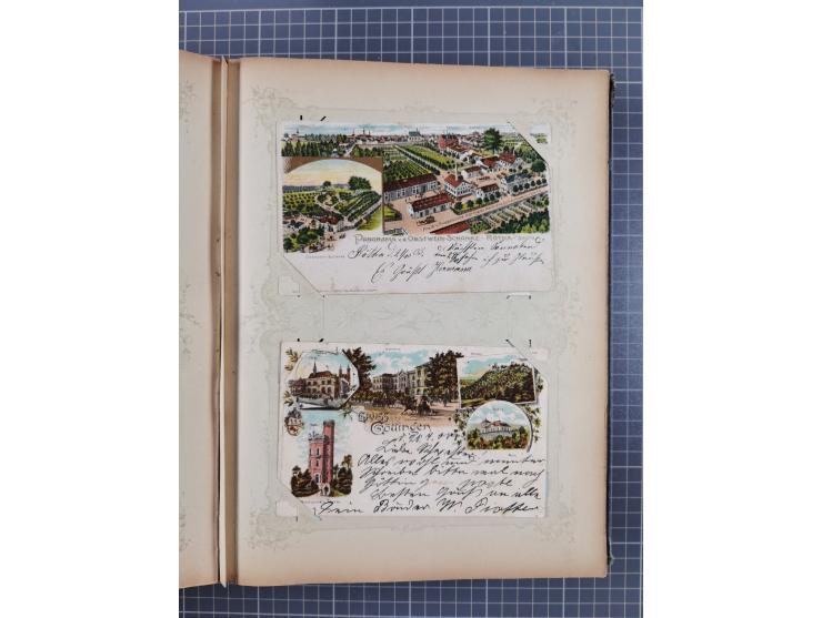 DEUTSCHLAND: 1898/1910, 370 Lithos, Topografie mit vielen besseren Ansichten, im alten Ansichtskartenalbum