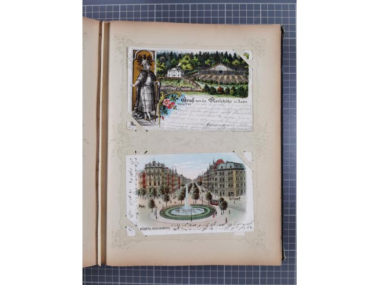DEUTSCHLAND: 1898/1910, 370 Lithos, Topografie mit vielen besseren Ansichten, im alten Ansichtskartenalbum