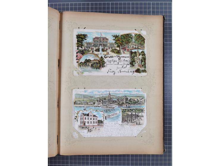 DEUTSCHLAND: 1898/1910, 370 Lithos, Topografie mit vielen besseren Ansichten, im alten Ansichtskartenalbum