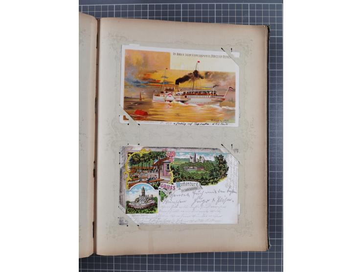 DEUTSCHLAND: 1898/1910, 370 Lithos, Topografie mit vielen besseren Ansichten, im alten Ansichtskartenalbum
