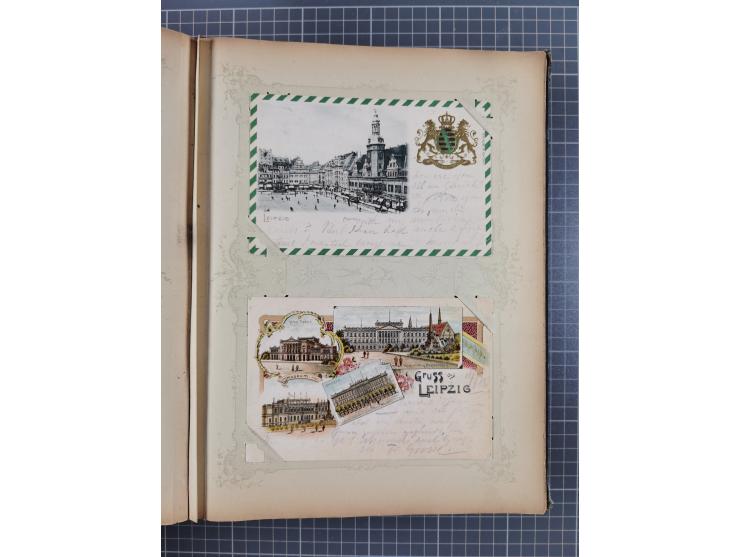 DEUTSCHLAND: 1898/1910, 370 Lithos, Topografie mit vielen besseren Ansichten, im alten Ansichtskartenalbum