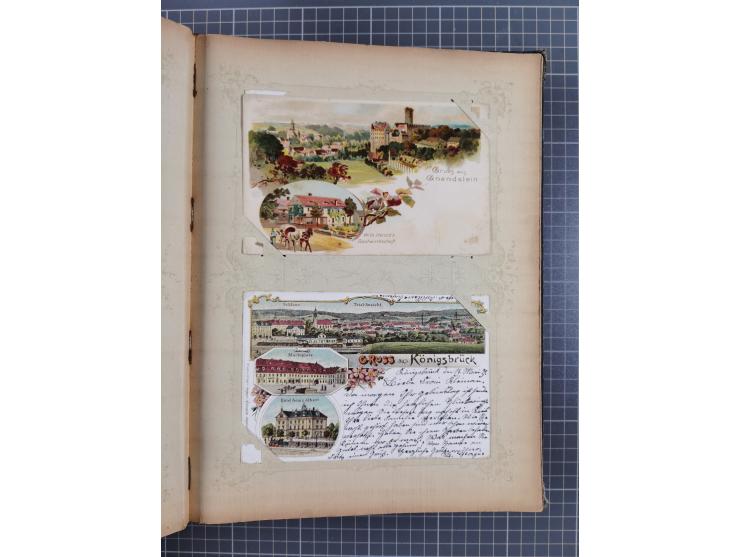 DEUTSCHLAND: 1898/1910, 370 Lithos, Topografie mit vielen besseren Ansichten, im alten Ansichtskartenalbum