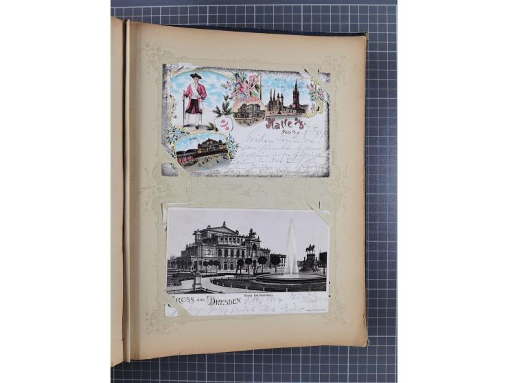 DEUTSCHLAND: 1898/1910, 370 Lithos, Topografie mit vielen besseren Ansichten, im alten Ansichtskartenalbum