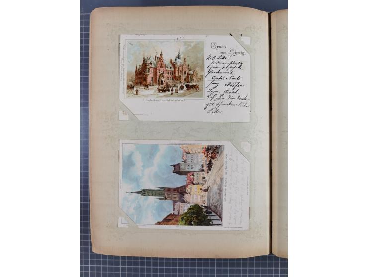 DEUTSCHLAND: 1898/1910, 370 Lithos, Topografie mit vielen besseren Ansichten, im alten Ansichtskartenalbum