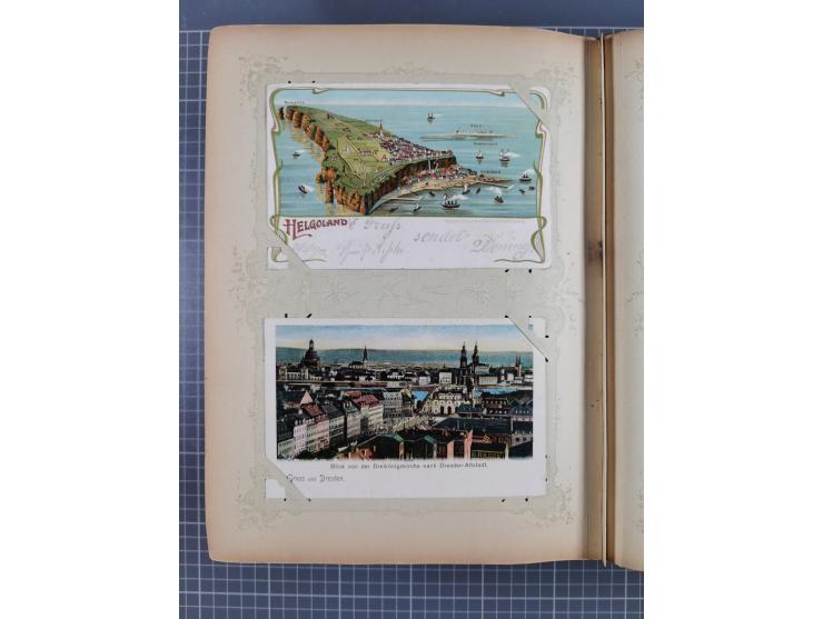 DEUTSCHLAND: 1898/1910, 370 Lithos, Topografie mit vielen besseren Ansichten, im alten Ansichtskartenalbum