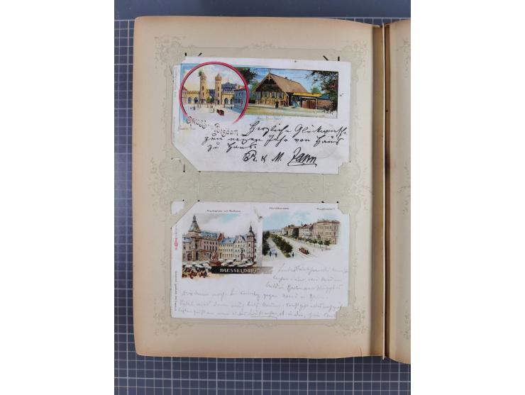 DEUTSCHLAND: 1898/1910, 370 Lithos, Topografie mit vielen besseren Ansichten, im alten Ansichtskartenalbum