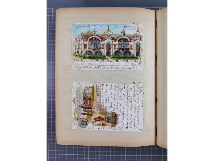 DEUTSCHLAND: 1898/1910, 370 Lithos, Topografie mit vielen besseren Ansichten, im alten Ansichtskartenalbum