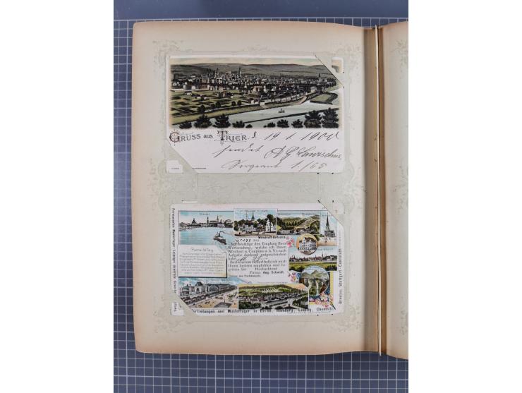 DEUTSCHLAND: 1898/1910, 370 Lithos, Topografie mit vielen besseren Ansichten, im alten Ansichtskartenalbum