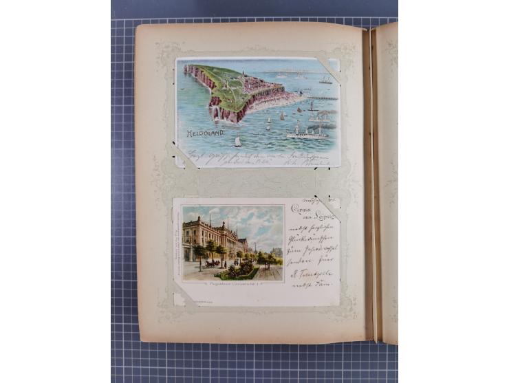 DEUTSCHLAND: 1898/1910, 370 Lithos, Topografie mit vielen besseren Ansichten, im alten Ansichtskartenalbum