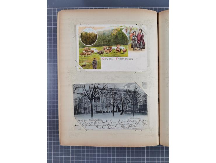 DEUTSCHLAND: 1898/1910, 370 Lithos, Topografie mit vielen besseren Ansichten, im alten Ansichtskartenalbum