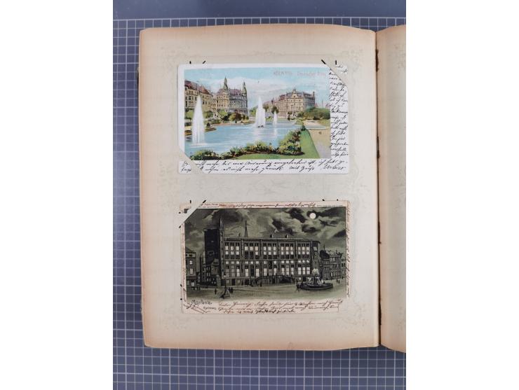 DEUTSCHLAND: 1898/1910, 370 Lithos, Topografie mit vielen besseren Ansichten, im alten Ansichtskartenalbum