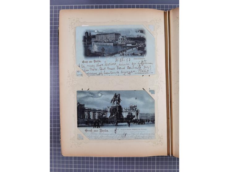 DEUTSCHLAND: 1898/1910, 370 Lithos, Topografie mit vielen besseren Ansichten, im alten Ansichtskartenalbum