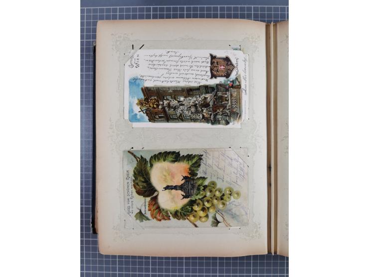 DEUTSCHLAND: 1898/1910, 370 Lithos, Topografie mit vielen besseren Ansichten, im alten Ansichtskartenalbum