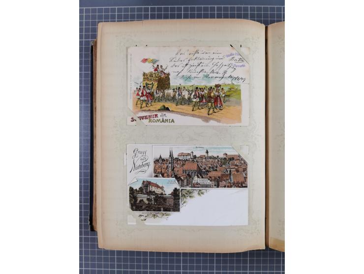 DEUTSCHLAND: 1898/1910, 370 Lithos, Topografie mit vielen besseren Ansichten, im alten Ansichtskartenalbum