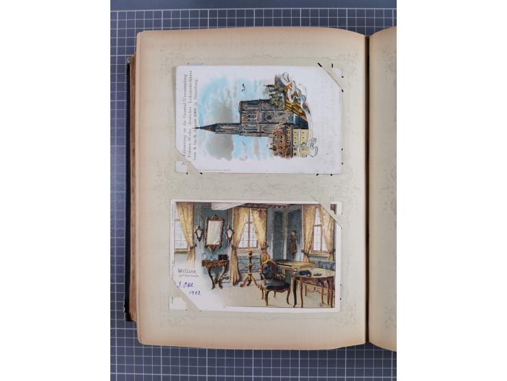 DEUTSCHLAND: 1898/1910, 370 Lithos, Topografie mit vielen besseren Ansichten, im alten Ansichtskartenalbum