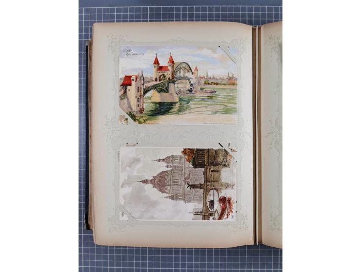 DEUTSCHLAND: 1898/1910, 370 Lithos, Topografie mit vielen besseren Ansichten, im alten Ansichtskartenalbum