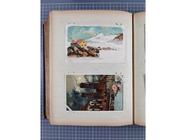 DEUTSCHLAND: 1898/1910, 370 Lithos, Topografie mit vielen besseren Ansichten, im alten Ansichtskartenalbum