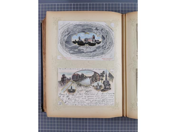 DEUTSCHLAND: 1898/1910, 370 Lithos, Topografie mit vielen besseren Ansichten, im alten Ansichtskartenalbum